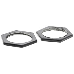 10 pcs - RS PRO Black Steel Cable Gland Locknut, M25 Thread