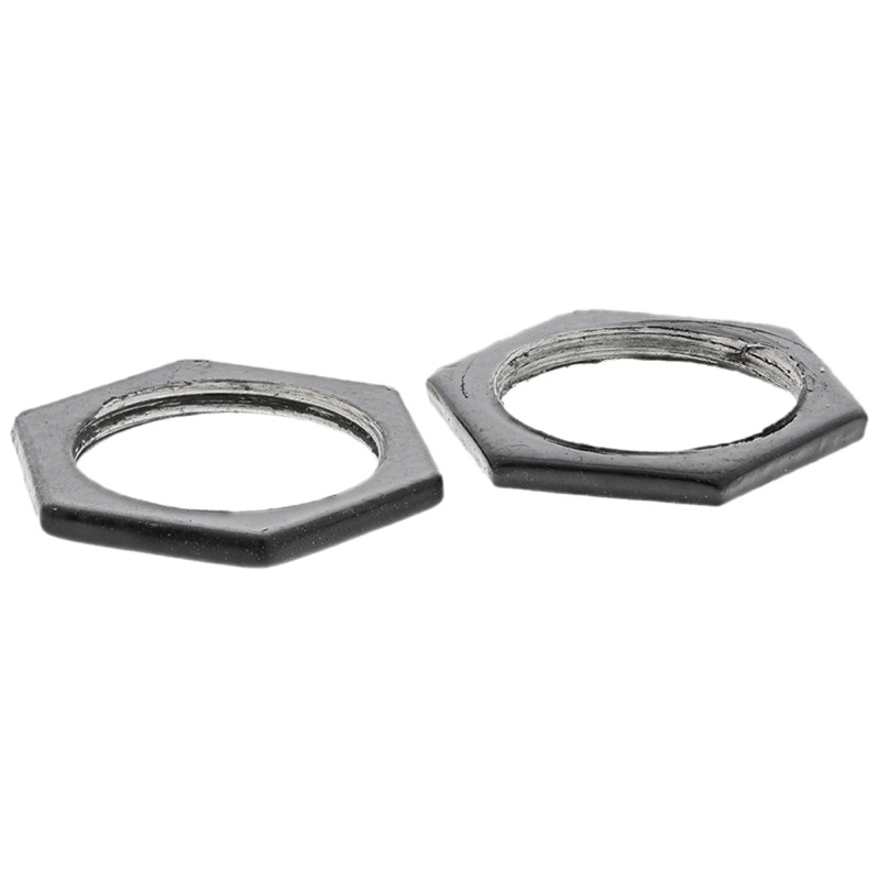 10 pcs - RS PRO Black Steel Cable Gland Locknut, M25 Thread