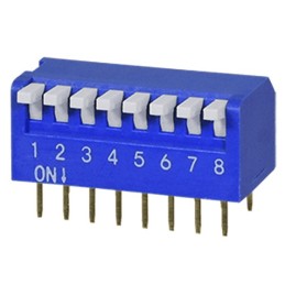 21 pcs - CUI 8 Way Through Hole DIP Switch SPST, Raised Actuator Actuator