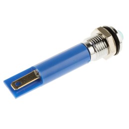 1 pcs - RS PRO Blue Panel Mount Indicator, 8mm Mounting Hole Size, Solder Tab Termination, IP67