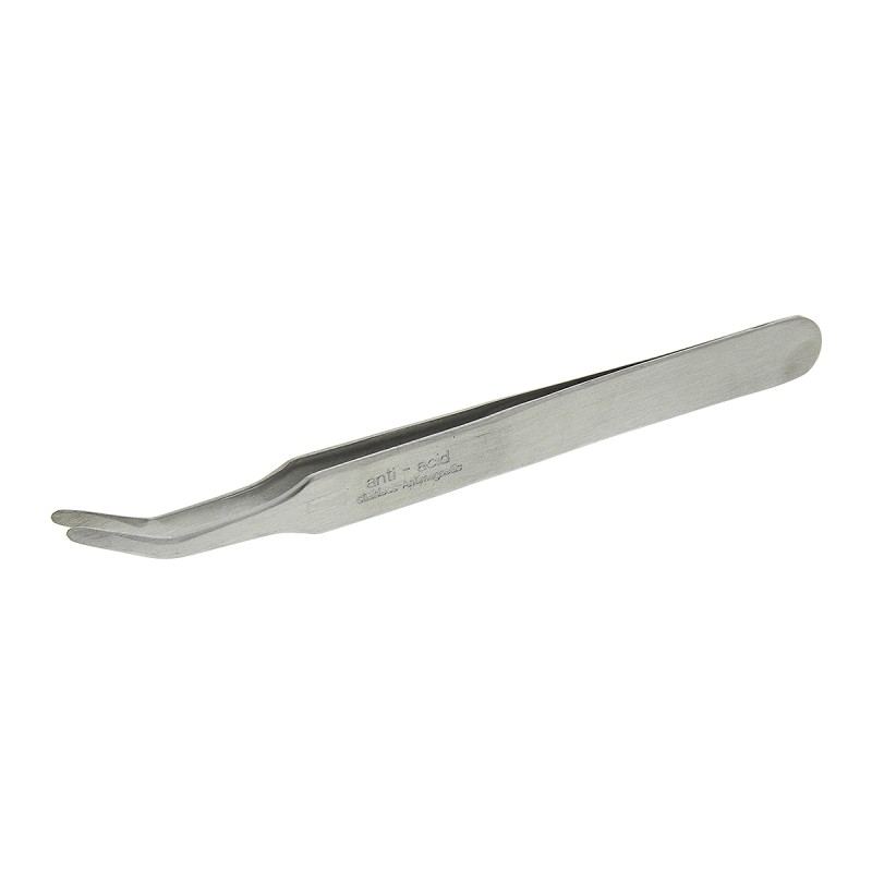 1 pcs - Bernstein 115 mm, Stainless Steel, Flat, Rounded, ESD Tweezers