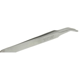 1 pcs - Bernstein 115 mm, Stainless Steel, Flat, Rounded, ESD Tweezers