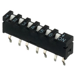 26 pcs - Apem 6 Way PCB SIP Switch SPST