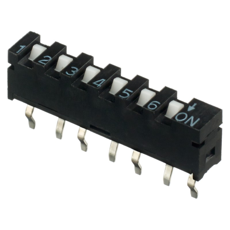26 pcs - Apem 6 Way PCB SIP Switch SPST