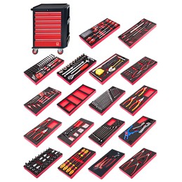 1 pcs - RS PRO 240 Piece Technicians Tool Kit with Trolley, VDE Approved