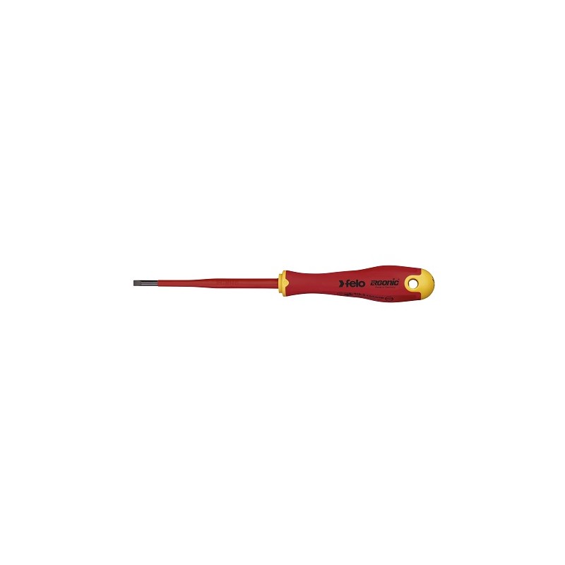 1 pcs - Felo Slotted Insulated Screwdriver, 3.5 x 0.8 mm Tip, VDE/1000V