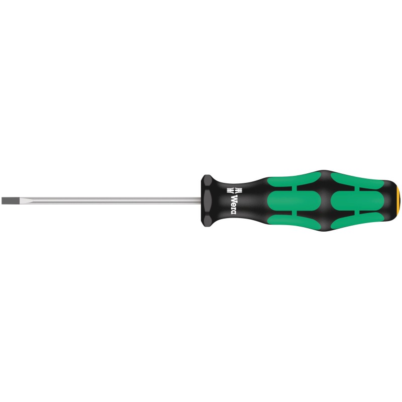 1 pcs - Wera Slotted Screwdriver, 2.5 mm Tip, 75 mm Blade, 145 mm Overall