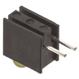 1 pcs - Dialight 551-1207F, Yellow Right Angle PCB LED Indicator, Through Hole 1.8 V