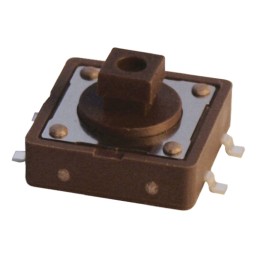40 pcs - Brown Cap Tactile Switch, SPST 50 mA @ 12 V dc 4.3mm Surface Mount