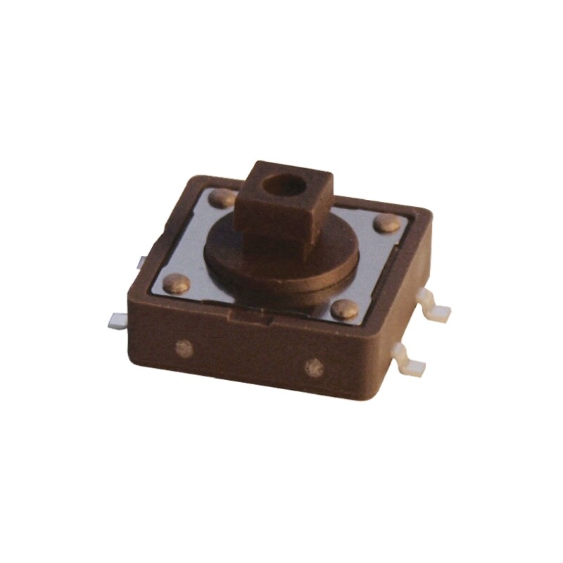40 pcs - Brown Cap Tactile Switch, SPST 50 mA @ 12 V dc 4.3mm Surface Mount