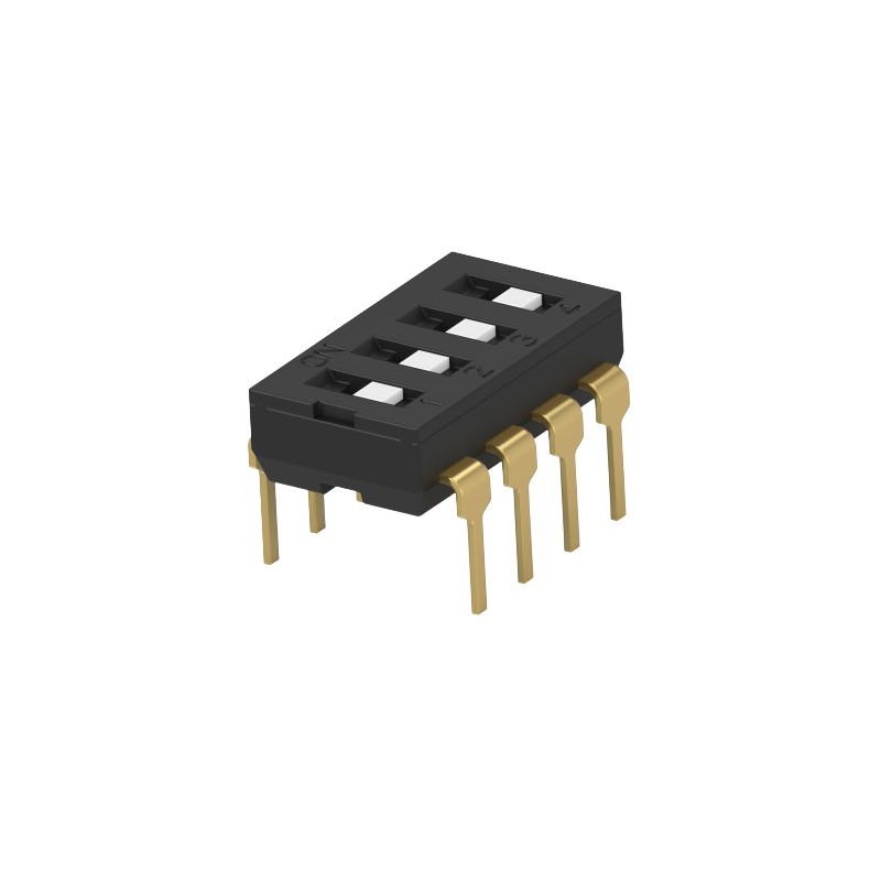 40 pcs - TE Connectivity 4 Way Through Hole DIP & SIP Switch SPDT, Flush Actuator