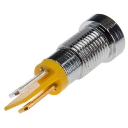 1 pcs - RS PRO Yellow Panel Mount Indicator, 2V dc, 8mm Mounting Hole Size, Solder Tab Termination