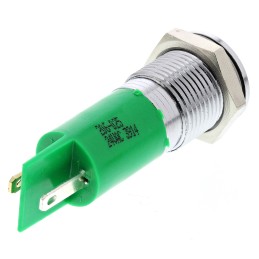 1 pcs - RS PRO Green Panel Mount Indicator, 14mm Mounting Hole Size, Solder Tab Termination