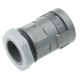 5 pcs - PMA Straight, Cable Conduit Fitting, 17mm Nominal Size, PG16, PA 6, Grey