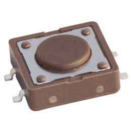 40 pcs - Brown Cap Tactile Switch, SPST 50 mA @ 12 V dc 12mm Surface Mount