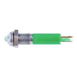 1 pcs - RS PRO Green Panel Mount Indicator, 12V dc, 6mm Mounting Hole Size, Solder Tab Termination