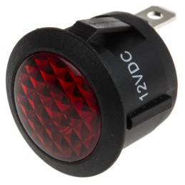 1 pcs - RS PRO Red Panel Mount Indicator, 12V dc, 20.6mm Mounting Hole Size