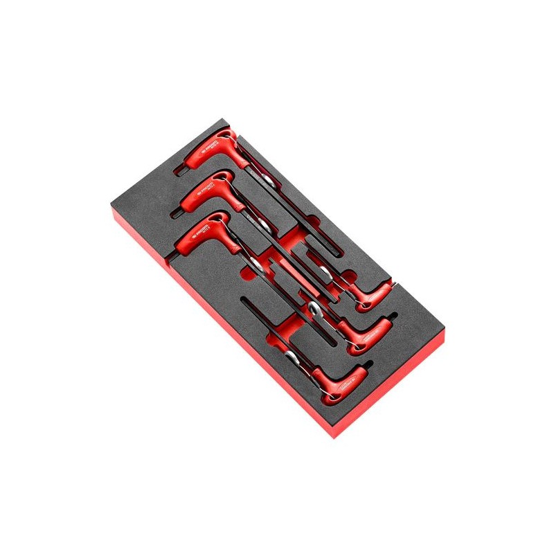 1 pcs - Facom 6 piece T Shape Metric Hex Key Set, 3 mm, 4 mm, 5 mm, 6 mm, 8 mm, 10 mm