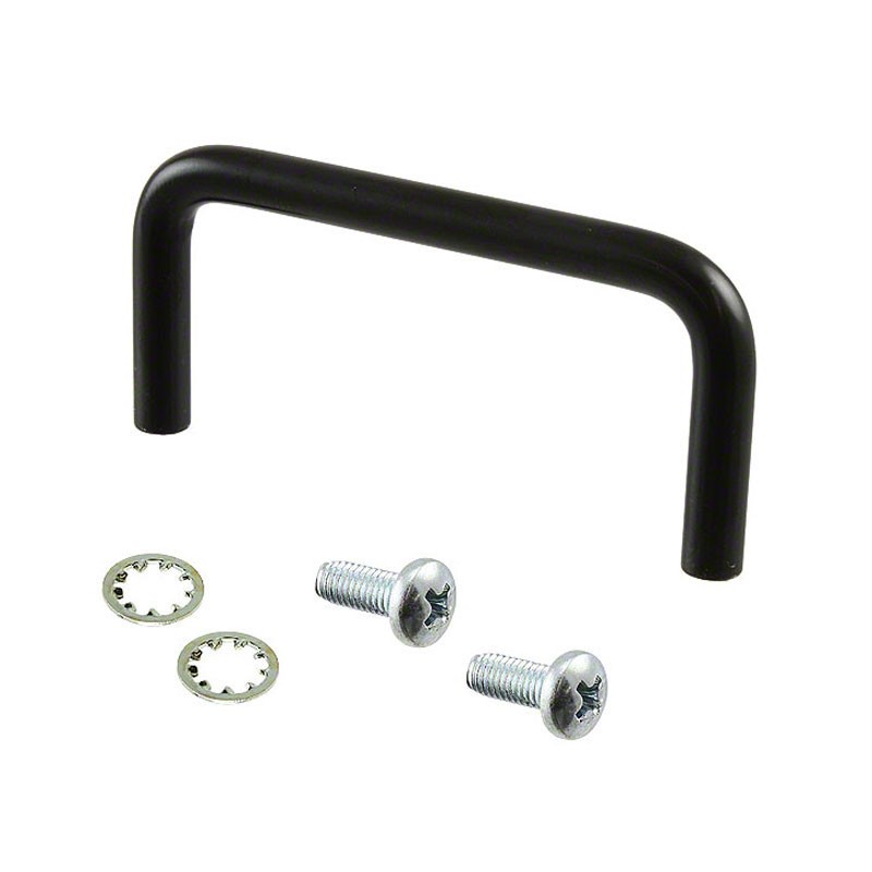 1 pcs : 1427E1BK - Instrumentation Handle Steel, Black Coating Screw Holes, Back