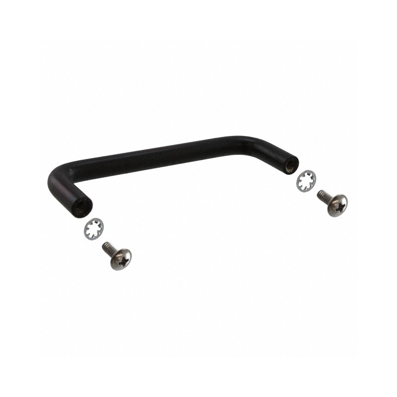 1 pcs : 1427P1BK - Instrumentation Handle Steel, Black Coating Screw Holes, Back