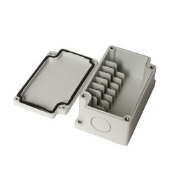 1 pcs : PTT-10683 - Junction Box Plastic, ABS Gray Cover Included 3.580' L x 2.170' W (90.93mm x 55.12mm) X 1.690' (42.93mm)