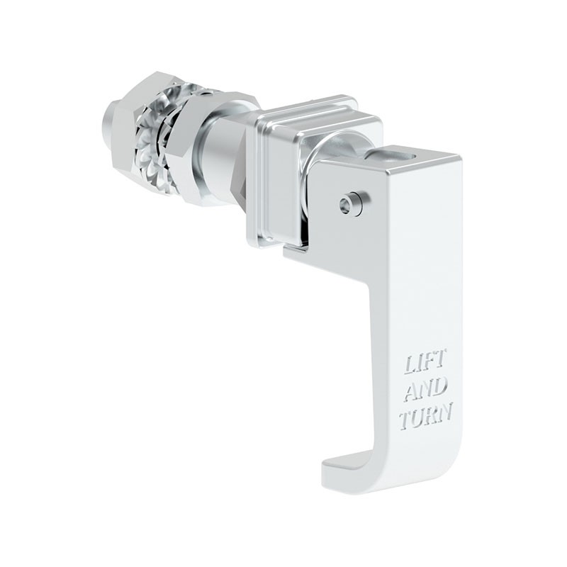 1 pcs : 17011100 - Lift and Turn Latch Circular (Flatted) - 16.50mm Dia Cutout Panel Mount Zamak, Chrome Plated