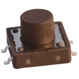 40 pcs - Brown Cap Tactile Switch, SPST 50 mA @ 12 V dc Surface Mount