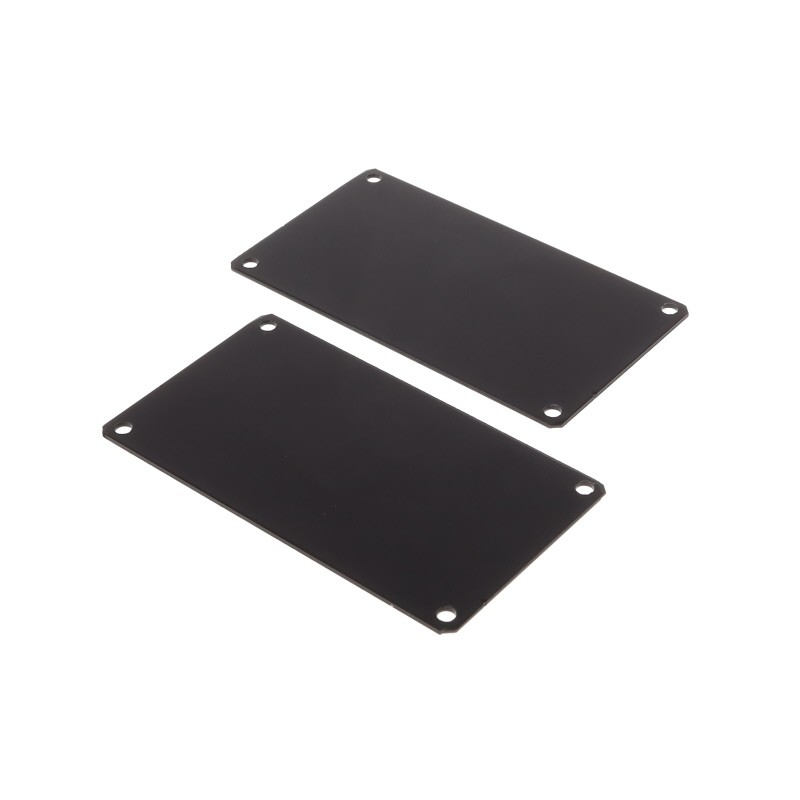 1 pcs : 031623 - Metal, Aluminum Panel, End 3.524' L x 2.000' W x 0.043' H (89.51mm x 50.80mm x 1.09mm) Black