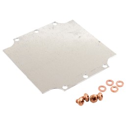 1 pcs : 1590ZGRP161PL - Metal, Steel Panel, Inner 5.610' L x 5.591' W (142.49mm x 142.01mm) Unpainted