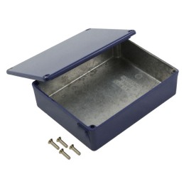 1 pcs : 1590BBCB - Stomp Box Aluminum Blue Cover Included 4.705' L x 3.701' W (119.50mm x 94.00mm) X 1.339' (34.00mm)