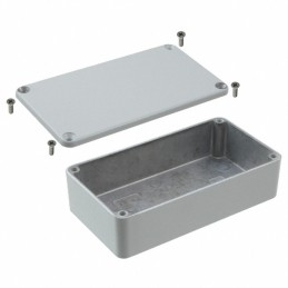 1 pcs : 1590BLG - Stomp Box Aluminum Gray Cover Included 4.409' L x 2.382' W (111.99mm x 60.50mm) X 1.220' (30.99mm)