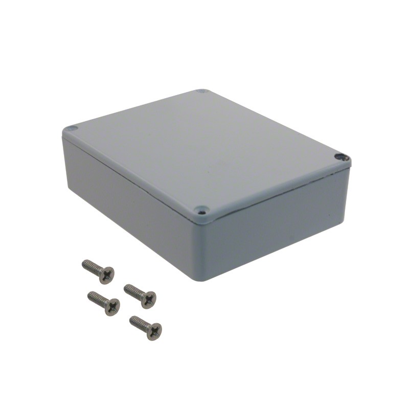 1 pcs : 1590BBLG - Stomp Box Aluminum Gray Cover Included 4.705' L x 3.701' W (119.50mm x 94.00mm) X 1.339' (34.00mm)