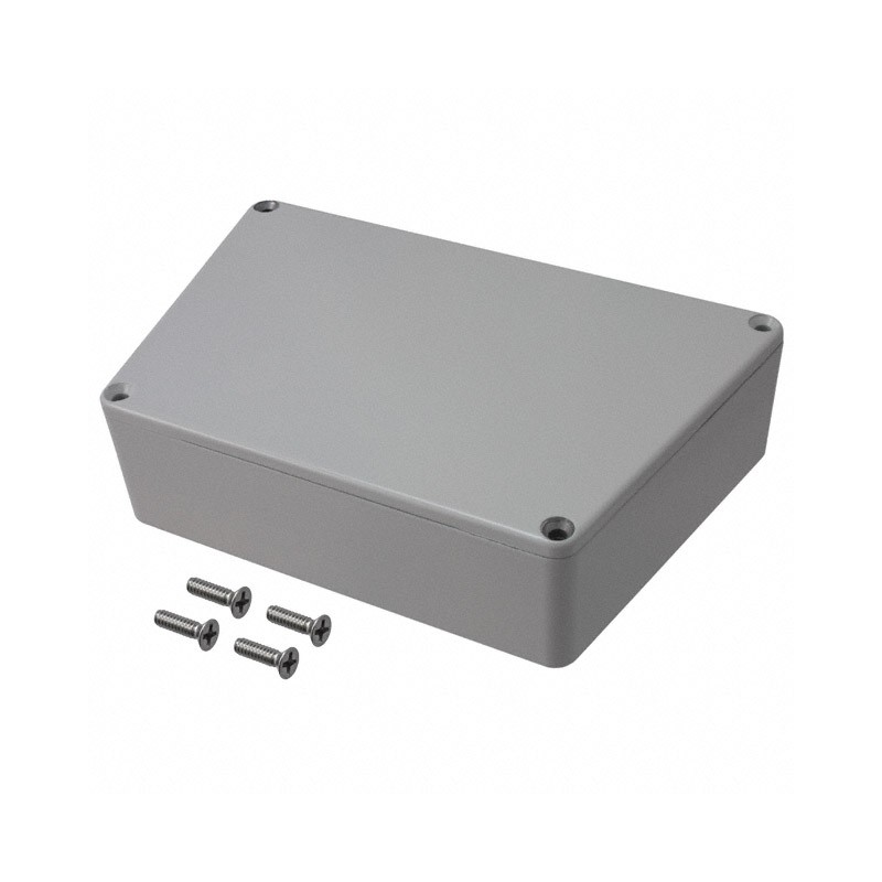 1 pcs : 1590TRPCLG - Stomp Box Aluminum Gray Cover Included 5.946' L x 3.740' W (151.03mm x 95.00mm) X 1.535' (38.99mm)