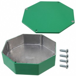 1 pcs : 1590STPCGR - Stomp Box Aluminum Green Cover Included 5.230' L x 5.230' W (132.84mm x 132.84mm) X 1.540' (39.12mm)