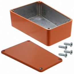 1 pcs : 1590TRPBOR - Stomp Box Aluminum Orange Cover Included 4.409' L x 3.109' W (111.99mm x 78.97mm) X 1.543' (39.19mm)