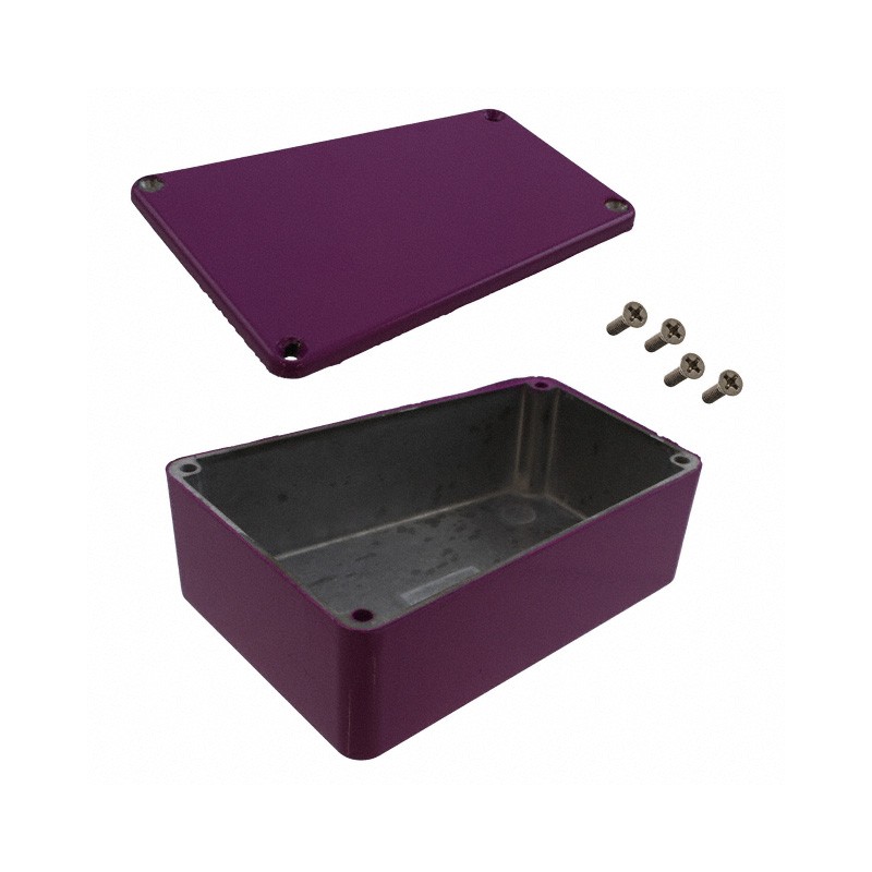 1 pcs : 1590TRPBPR - Stomp Box Aluminum Purple Cover Included 4.409' L x 3.109' W (111.99mm x 78.97mm) X 1.543' (39.19mm)