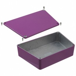 1 pcs : 1590TRPCPR - Stomp Box Aluminum Purple Cover Included 5.946' L x 3.740' W (151.03mm x 95.00mm) X 1.535' (38.99mm)