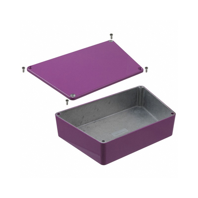 1 pcs : 1590TRPCPR - Stomp Box Aluminum Purple Cover Included 5.946' L x 3.740' W (151.03mm x 95.00mm) X 1.535' (38.99mm)