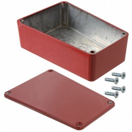 1 pcs : 1590TRPBRD - Stomp Box Aluminum Red Cover Included 4.409' L x 3.109' W (111.99mm x 78.97mm) X 1.543' (39.19mm)