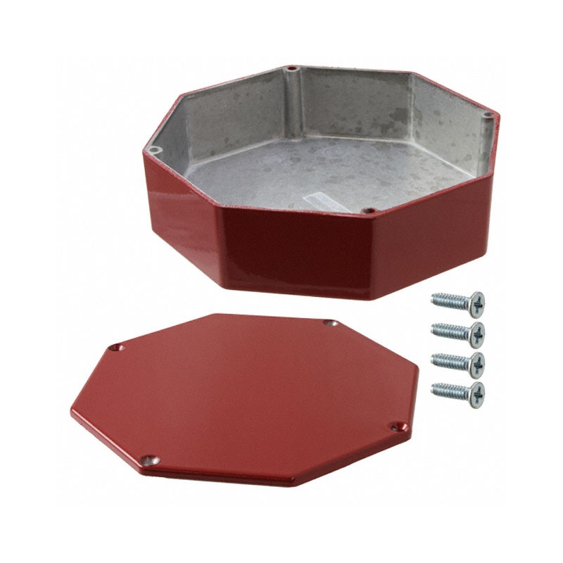 1 pcs : 1590STPCRD - Stomp Box Aluminum Red Cover Included 5.230' L x 5.230' W (132.84mm x 132.84mm) X 1.540' (39.12mm)