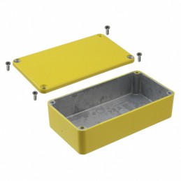 1 pcs : 1590BYL - Stomp Box Aluminum Yellow Cover Included 4.409' L x 2.382' W (111.99mm x 60.50mm) X 1.220' (30.99mm)