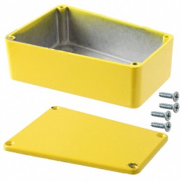 1 pcs : 1590TRPBYL - Stomp Box Aluminum Yellow Cover Included 4.409' L x 3.109' W (111.99mm x 78.97mm) X 1.543' (39.19mm)