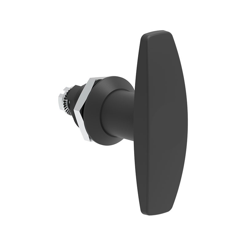 1 pcs : 110200000 - T-Handle Cam Latch Square (Rounded Corners) - 20.20mm Cutout Panel Mount Plastic