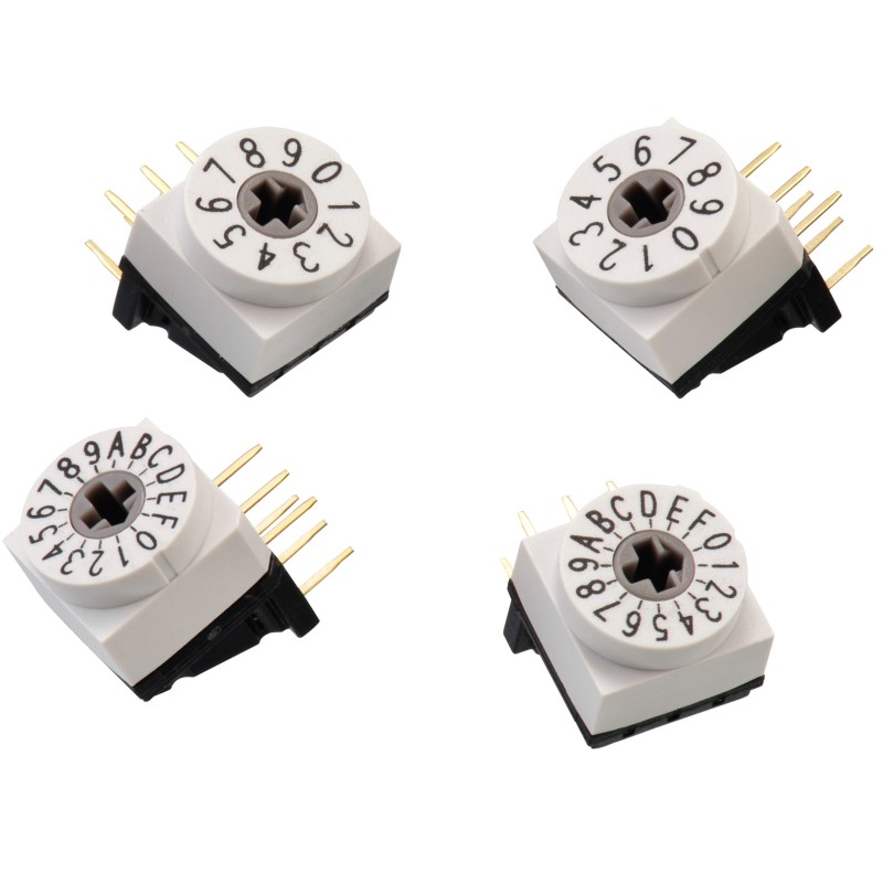 50 pcs - Wurth Elektronik WS-ROTU, 16 Position, BCD Rotary Switch, 150mA, THT