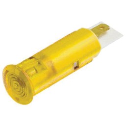 1 pcs - Signal Construct Yellow Panel Mount Indicator, 12 - 14V, 6mm Mounting Hole Size, Solder Tab Termination
