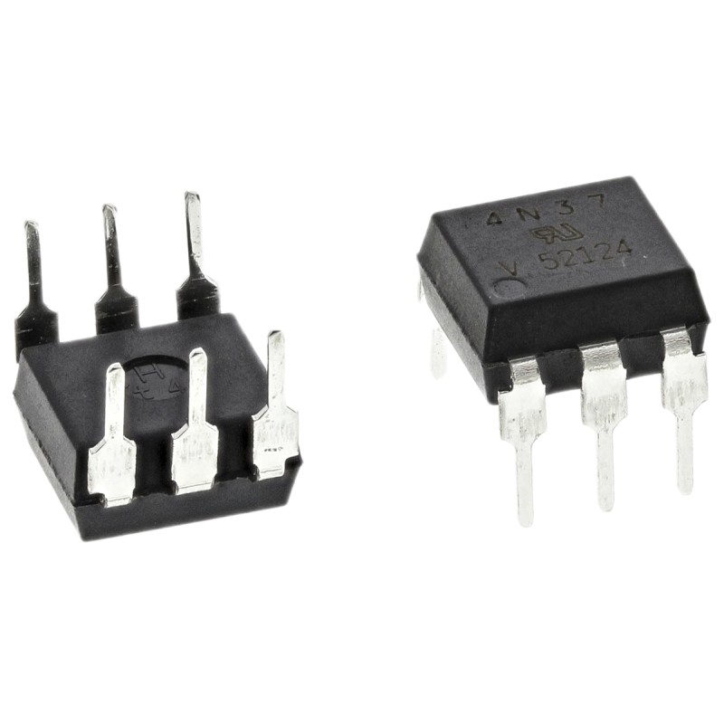 50 pcs - Vishay, 4N37 DC Input Transistor Output Optocoupler, Through Hole, 6-Pin DIP