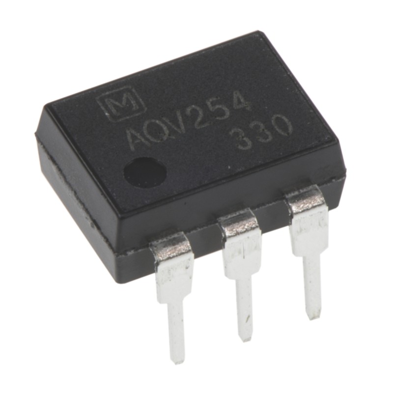 50 pcs - Panasonic, AQV254 DC Input MOSFET Output Optocoupler, Through Hole, 6-Pin DIP