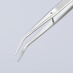 1 pcs - Knipex 155 mm, Stainless Steel, Serrated, Tweezer