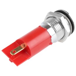 1 pcs - RS PRO Red Panel Mount Indicator, 14mm Mounting Hole Size, Solder Tab Termination, IP67