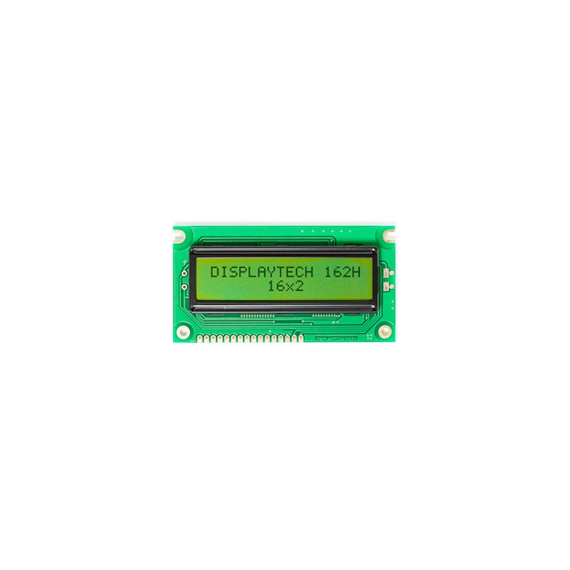 1 pcs - Displaytech 162H BA BW 162H Alphanumeric LCD Display, Yellow-Green on, 2 Rows by 16 Characters, Reflective